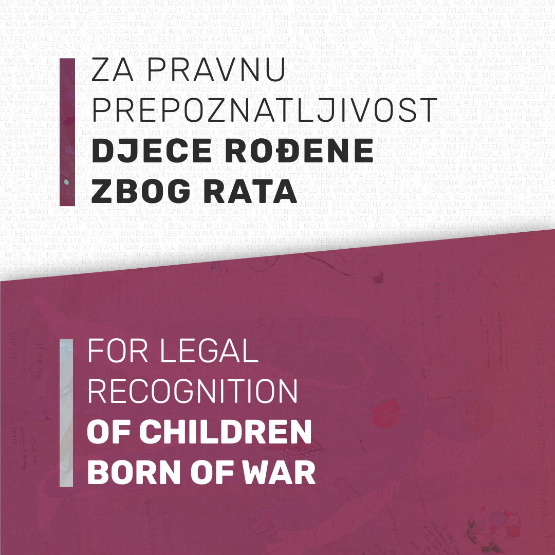 Vizual koji najavljuje kampanju povodom pravne prepoznatljivosti djece rođene zbog rata