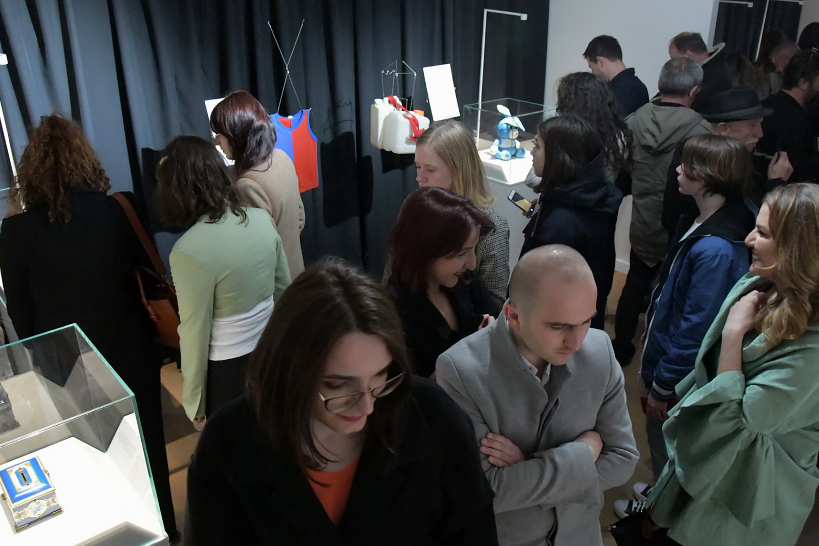 Visitors at the Prishtina exhibition